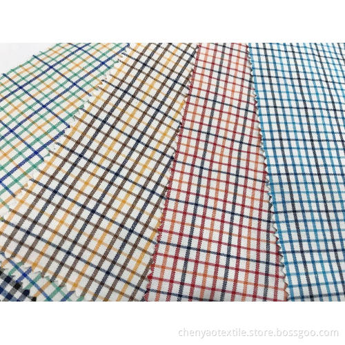 T / C Oxford Tenunan-dicelup Kain Kotak-kotak Dikelantang